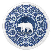 Mintons Grizzly Bear British Royal Blue Victorian セラミックノブ (正面)