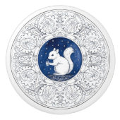 Mintons Squirrel British Royal Blue Victorian セラミックノブ (正面)