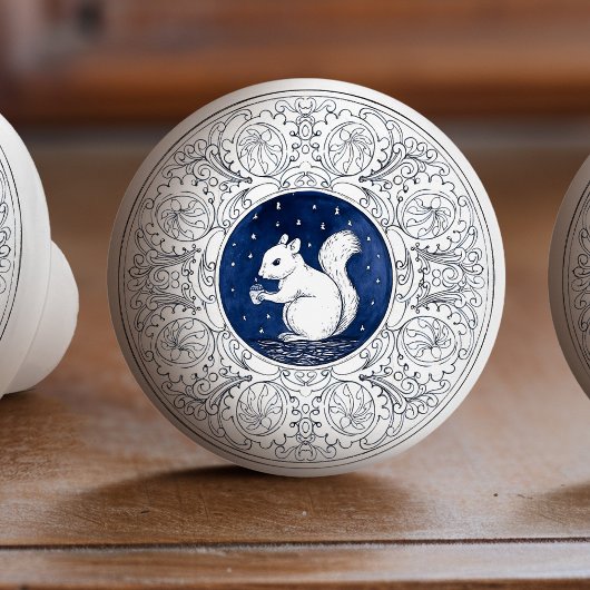 Mintons Squirrel British Royal Blue Victorian セラミックノブ