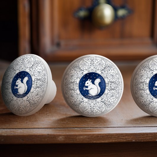 Mintons Squirrel British Royal Blue Victorian セラミックノブ