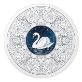 Mintons Swan British Royal Blue Victorian セラミックノブ (正面)