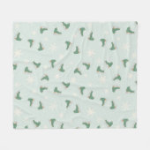 minty green ice skates フリースブランケット (正面(横))