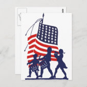 Minute Men and American Flag ポストカード (正面/裏面)