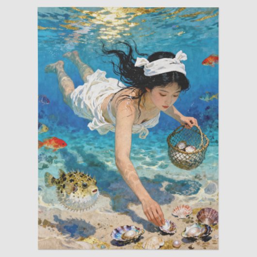 "Mio’s Descent" – An Ocean Portrait         薄葉紙 (正面)