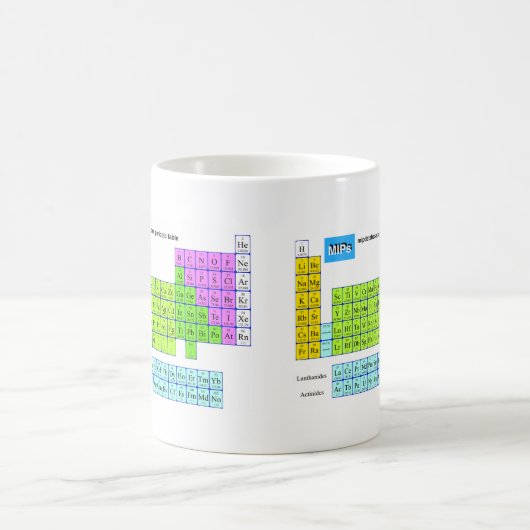 Mipdatabaseの周期表のマグ コーヒーマグカップ (中央)