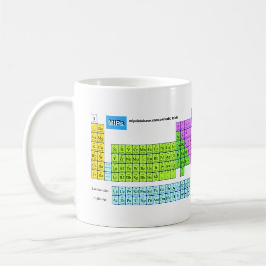 Mipdatabaseの周期表のマグ コーヒーマグカップ (左)