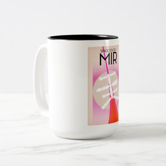 MIRロシアの宇宙ステーションのポスター ツートーンマグカップ (正面左)