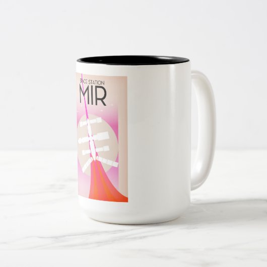 MIRロシアの宇宙ステーションのポスター ツートーンマグカップ (正面右)