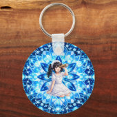 Mirabella in Frost Light – Ice Blue Kaleidoscope  キーホルダー (正面)