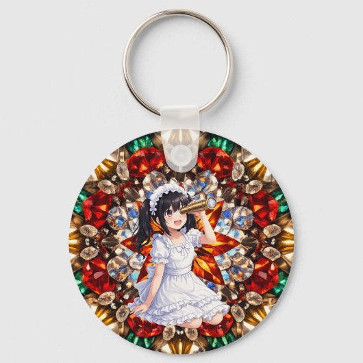 Mirabella in Gem Kaleidoscope – Sparkling Mandala  キーホルダー (正面)