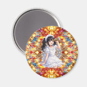 Mirabella in Golden Glow – Kaleidoscope Mandala  マグネット (正面/裏面)