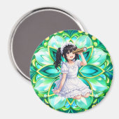 Mirabella in Green Light – Mandala Magnet マグネット (正面/裏面)
