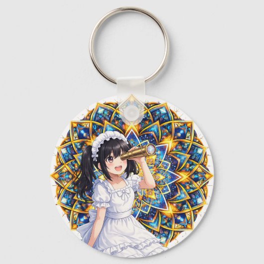 Mirabella in Kaleidoscope Gold – Color Mandala  キーホルダー (正面)