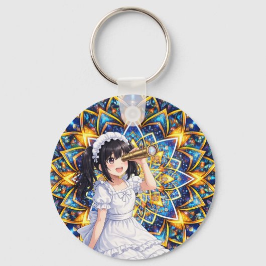 Mirabella in Kaleidoscope Gold – Color Mandala  Sc キーホルダー (正面)