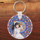 Mirabella in Kaleidoscope Light – Color Mandala  キーホルダー (正面)