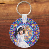 Mirabella in Kaleidoscope Light – Color Mandala  S キーホルダー (正面)