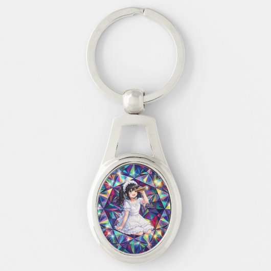 Mirabella in Prism Light – Kaleidoscope Metal  キーホルダー (正面)