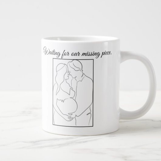 Miracle in Motion – Parents-to-Be Line Art Mug 🤍 ジャンボコーヒーマグカップ (右)