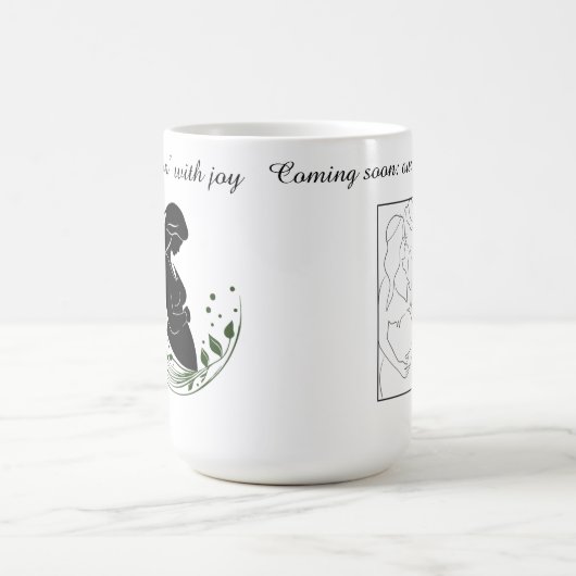 Miracle in Motion – Parents-to-Be Line Art Mug 🤍 モーフィングマグカップ (中央)