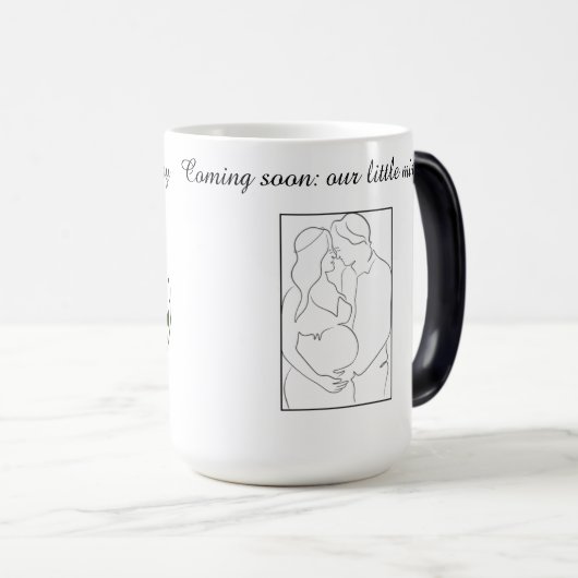 Miracle in Motion – Parents-to-Be Line Art Mug 🤍 モーフィングマグカップ (正面右)