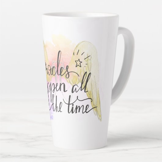 Miracles Happen Angel Wings  カフェラテマグ (右アングル)