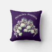 Miracles Happen Iris Flowers Inspirational    クッション (正面)