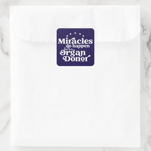 Miracles Organ Donor Awareness スクエアシール (バッグ)
