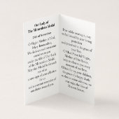 MIRACULOUS MEDAL Prayer Card (内部)