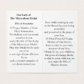 MIRACULOUS MEDAL Prayer Card (内部フラット)