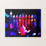 Miraculous Menorah ジグソーパズル<br><div class="desc">Mysterious lights and miraculous color in the deepest shades of nightfall—this is the moment of Hanukkah! Just don’t be surprised if this puzzle takes you more than 8 nights to finish…</div>