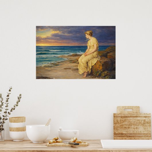 Miranda by John William Waterhouse ポスター (キッチン)