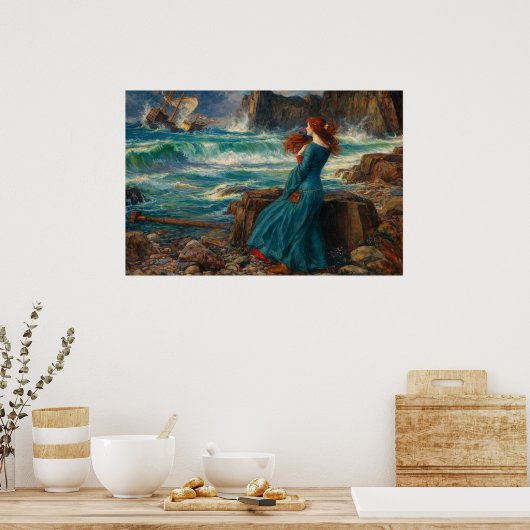 Miranda by John William Waterhouse ポスター (キッチン)