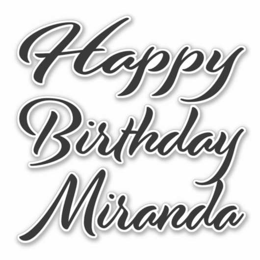 Miranda Name Vorname black Sticker Geburtstag シール (正面)