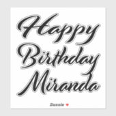 Miranda Name Vorname black Sticker Geburtstag シール (シート)