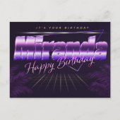 Miranda Name Vorname lila Postkarte Geburtstag ポストカード (正面)