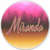 Miranda Vorname Name golden pink Aufkleber Sticker シール (正面)
