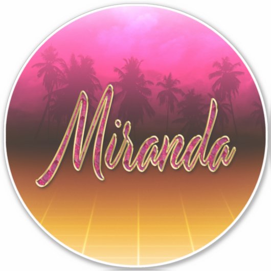 Miranda Vorname Name golden pink Aufkleber Sticker シール (正面)
