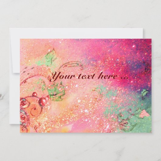 MIRANDOLINA甘い16マスカレードボール、ピンクのキラキラ 招待状 (裏面)