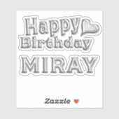 Miray Happy Birthday silver Aufkleber Sticker シール (シート)
