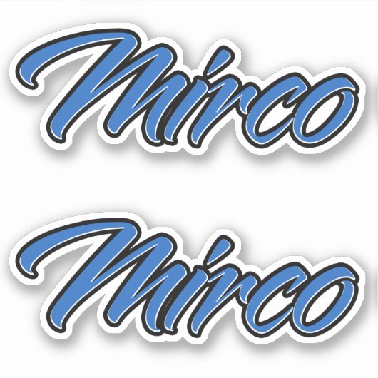 Mirco Name blue Aufkleber Sticker Stickerset シール (正面)
