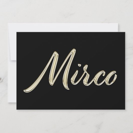 Mirco Name white gold Handwriting Karte カード (正面)