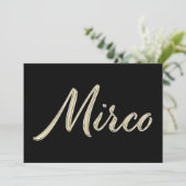 Mirco Name white gold Handwriting Karte カード (スタンド正面)