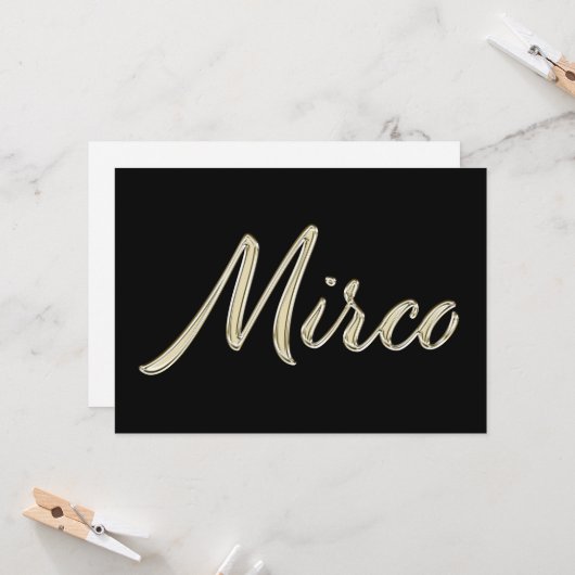 Mirco Name white gold Handwriting Karte カード (正面/裏面インサイチュ)