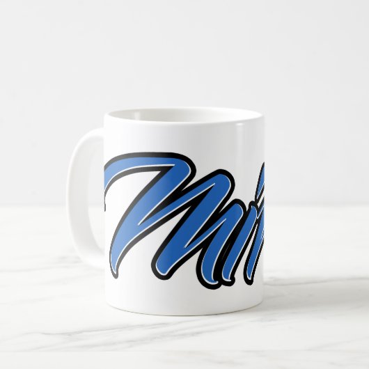 Mirco Vorname Name blue Tasse Kaffeetasse コーヒーマグカップ (正面左)