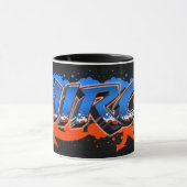 Mirco Vorname Name Graffiti blue orange Tasse マグカップ (中央)