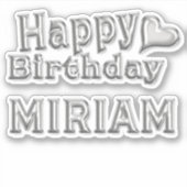 Miriam Happy Birthday silver Aufkleber Sticker シール (正面)