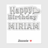 Miriam Happy Birthday silver Aufkleber Sticker シール (シート)