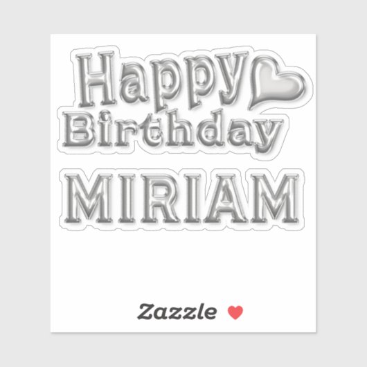 Miriam Happy Birthday silver Aufkleber Sticker シール (シート)