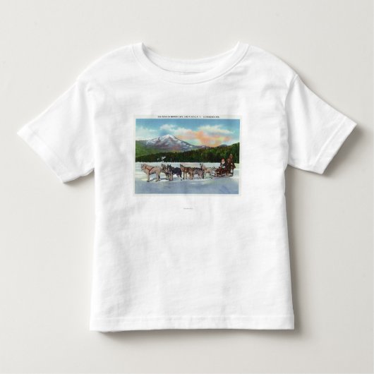 mirror湖のDogsledのチームの眺め トドラーTシャツ (正面)