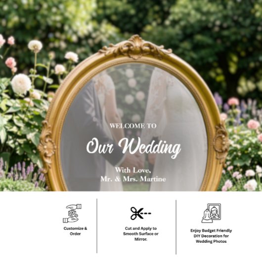 Mirror Decal - DIY Wedding Decoration ウィンドウサイン